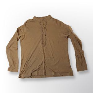 Tan Land's End long sleeve vintage shirt M
